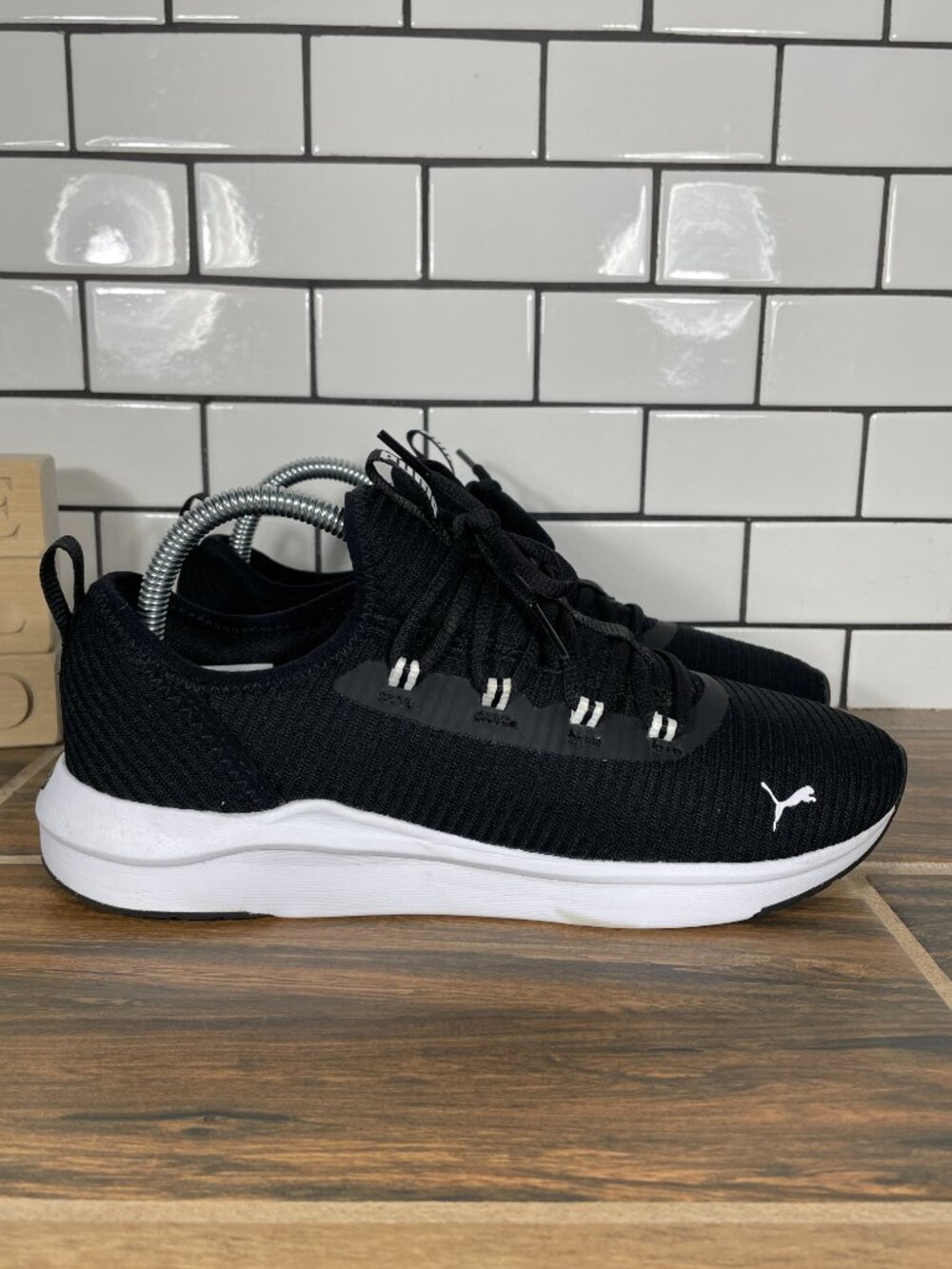 Puma Softride Finesse Sport Running Shoes Womens Size 8.5 Black White Sneaker - Picture 3 of 12